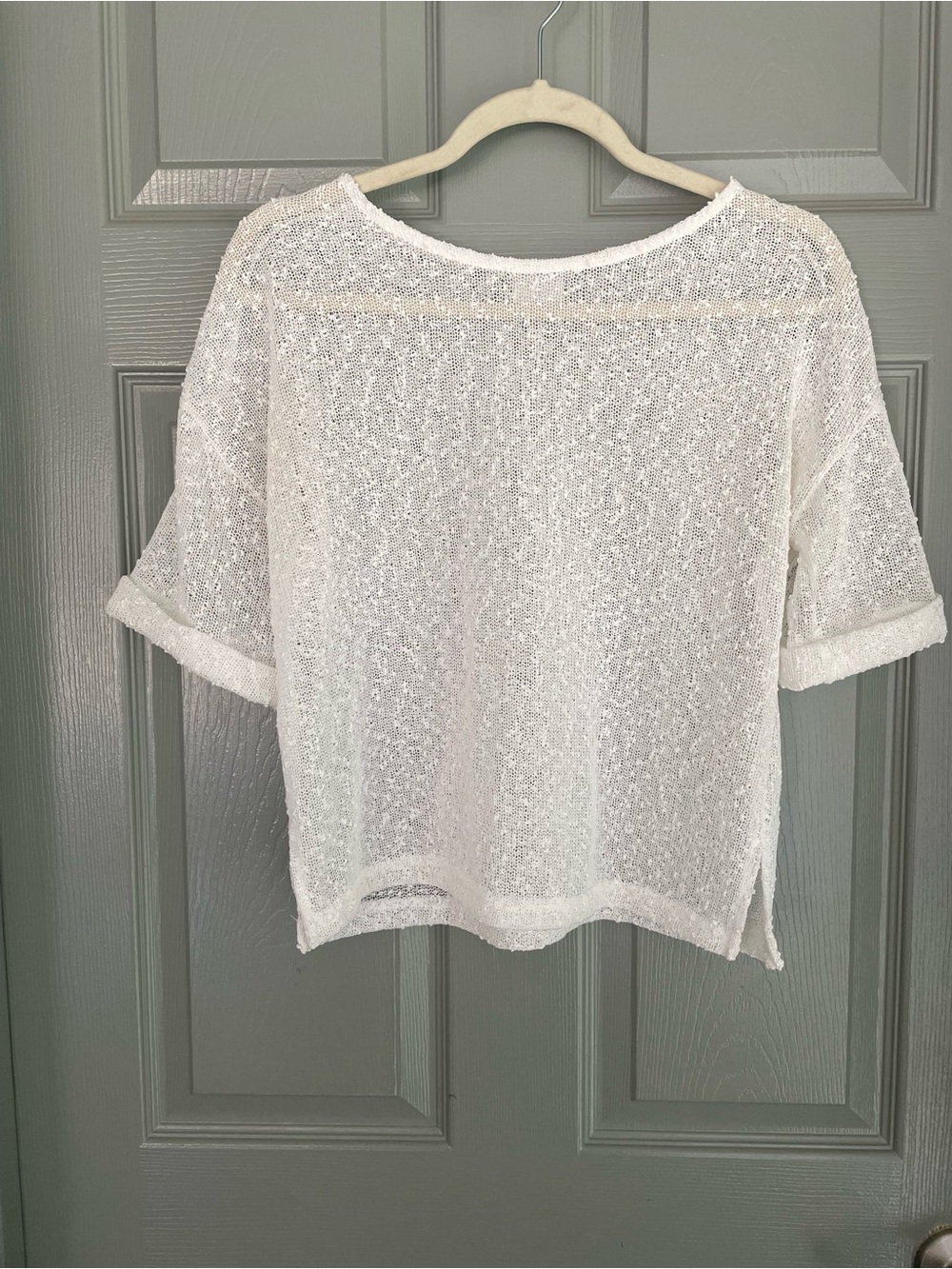 MP|C Women’s Sheer Textured Short Sleeve Top - White